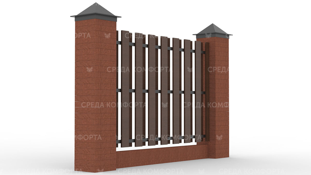 Деревянный забор ZBR0009