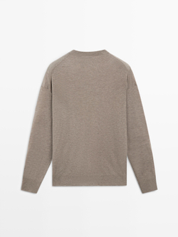 Massimo Dutti Вязаный свитер оверсайз, кротово-коричневый