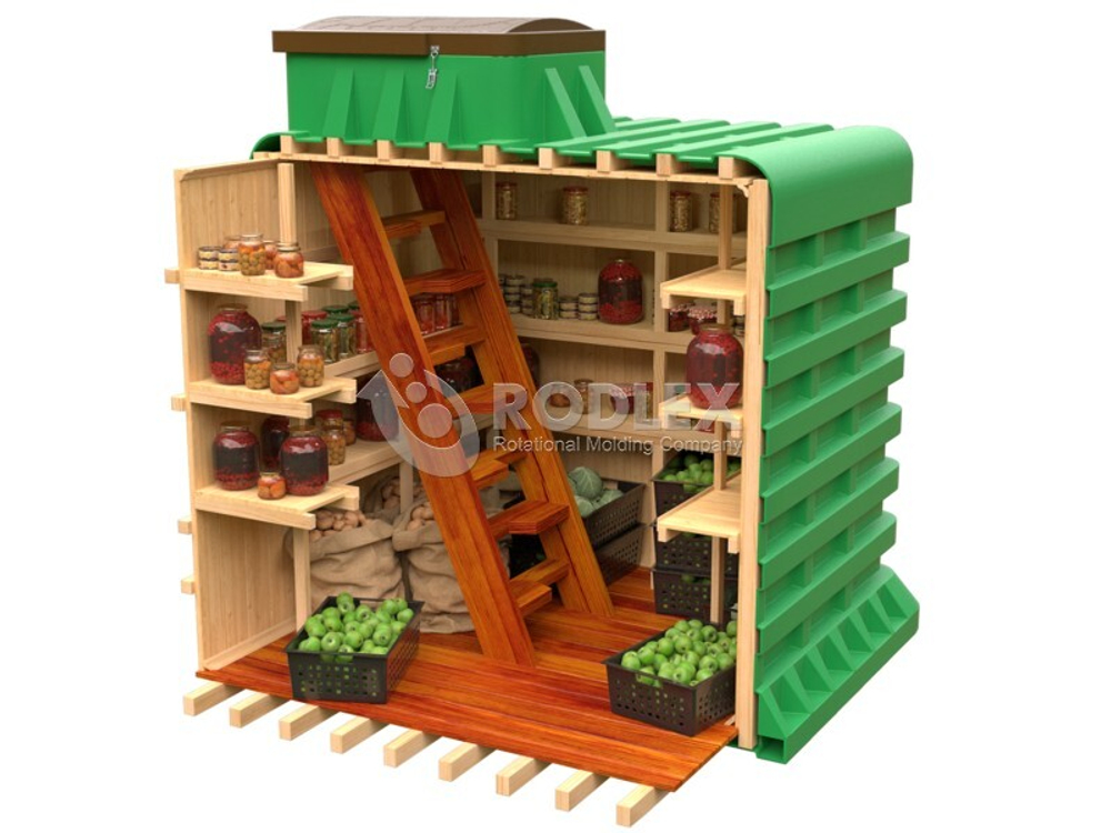 Пластиковый бесшовный погреб TORTILA 3.0 cерия Wood Родлекс 10000 л.(2400x2400x2430см;700кг;) - арт.559856