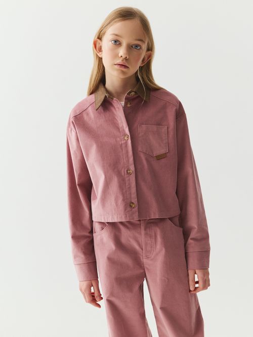 Рубашка вельветовая укороченная 