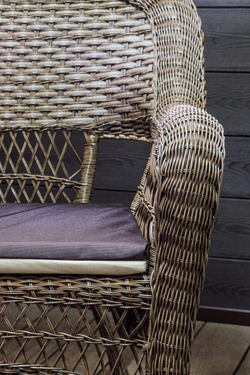 Кресло из искусственного ротанга МЭДИСОН «MEDISON» арт.М00130 brown с подушками на сидение