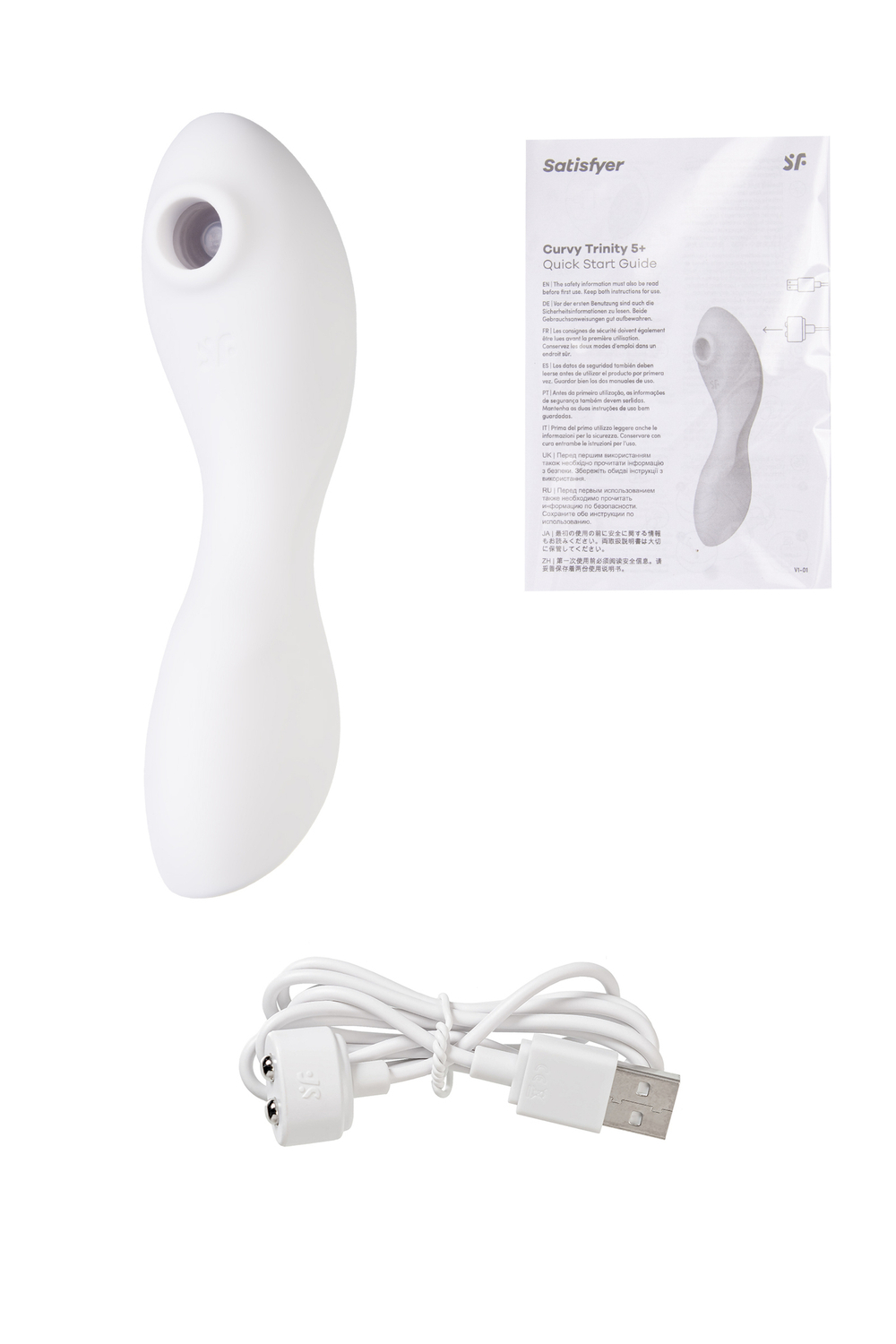 Вакуумный стимулятор клитора Satisfyer Curvy Trinity 5+, белый