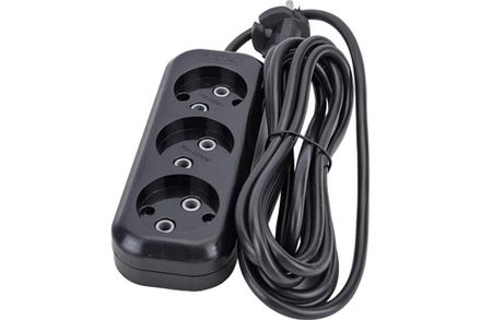 Удлинитель "UNIVersal" У6-639 М ПВС 2*0,75 3гн. б/з 2м (еврослот) черный