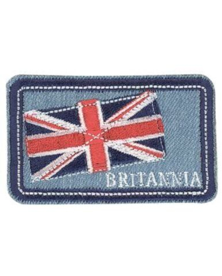 Термоаппликация "Британия джинсовая", 3,4 x 3,4 см , 1 шт, 100% полиэстер (10013160/300819/0337387/1