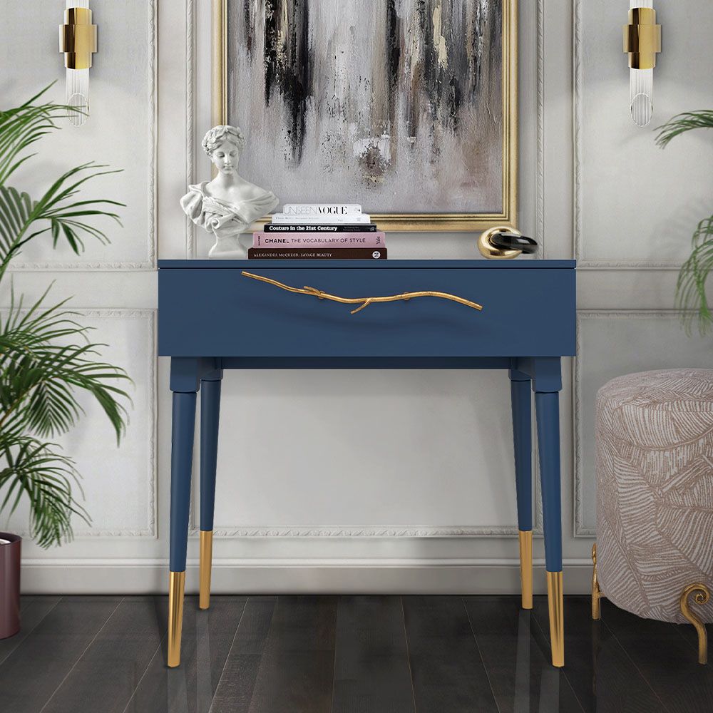 Консоль Арт Колор matte Стайл Голд Королевский синий матовый