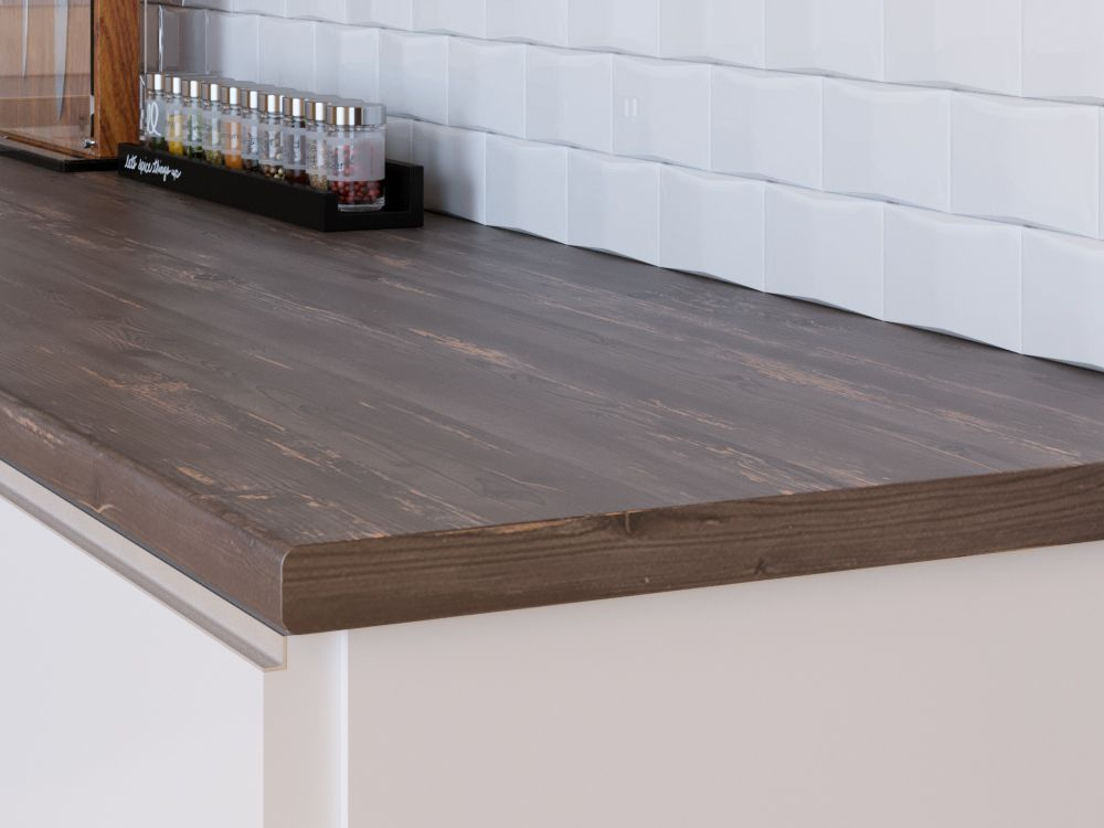 Столешница Черная сосна 2 кат 3050*600*40 /7030/