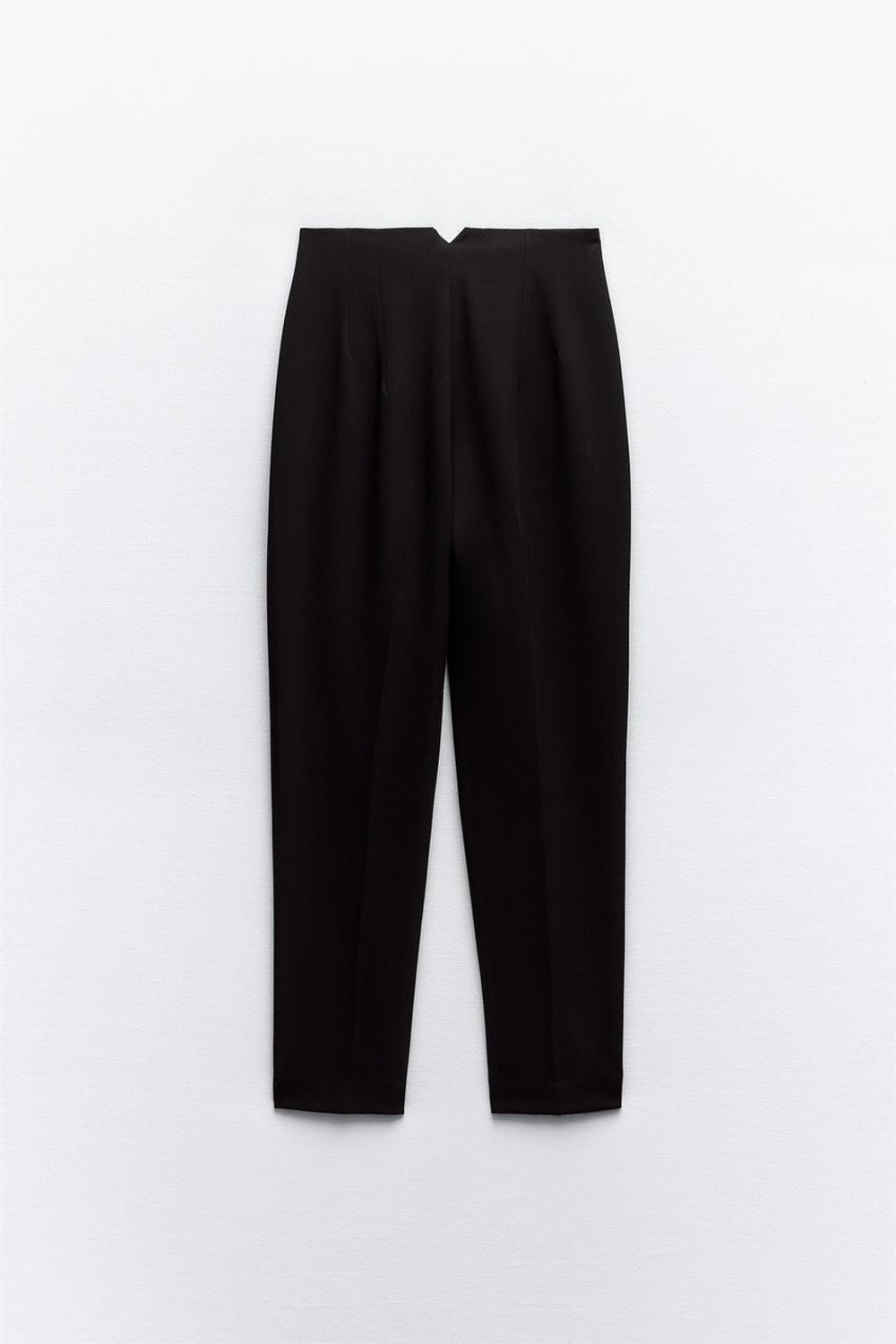 ZARA БРЮКИ С ВЫСОКОЙ ПОСАДКОЙ, ЧЕРНЫЙ