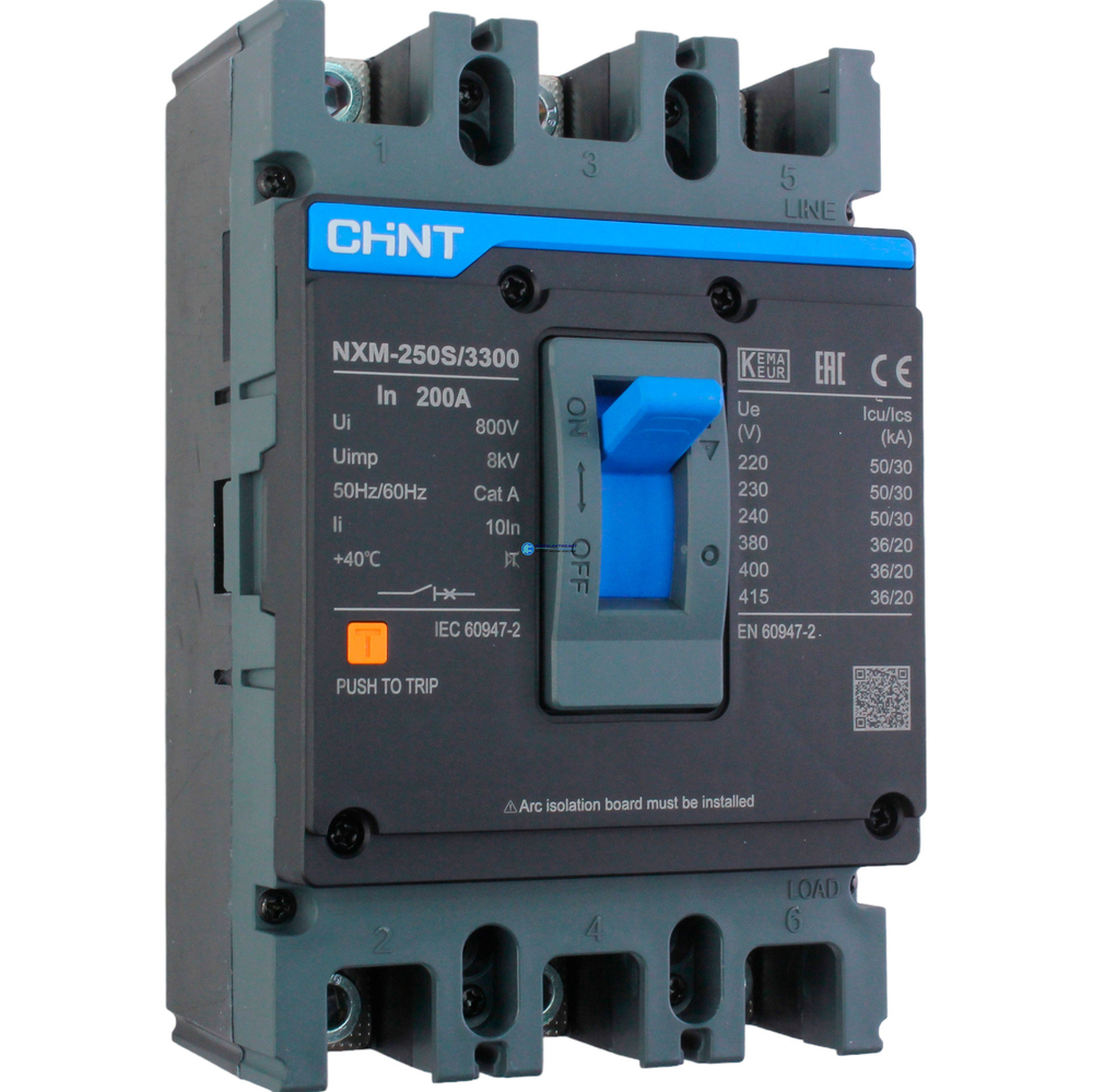 Выключатель автоматический 3п 200А 35кА NXM-250S (R) 131367 CHINT