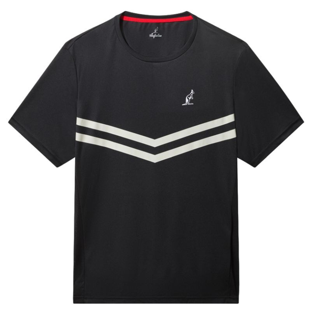 Мужская теннисная футболка Australian Tennis Crew Ace - черный