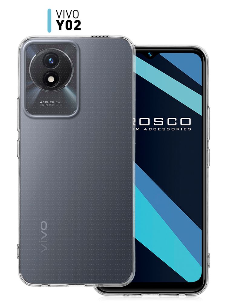 Чехол ROSCO для Vivo Y02 (арт. VV-Y02-TPU-01-TRANSPARENT )