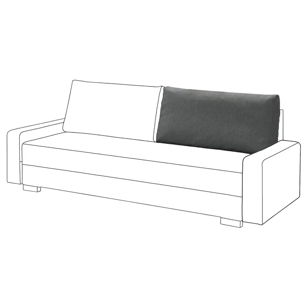 Подушка спинки 3-местного дивана-кровати - GRÄLVIKEN /GRАLVIKEN   IKEA/ ГРЭЛВИКЕН ИКЕА, 100х50х24 см, серый