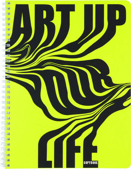 Тетрадь А4 96л кл. гребень Проф-Пресс "Абстрактная надпись" софт-тач*