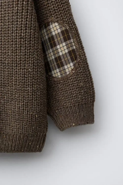 ZARA СВИТЕР КРУПНОЙ ВЯЗКИ, ЗЕЛЕНЫЙ МЕЛАНЖ