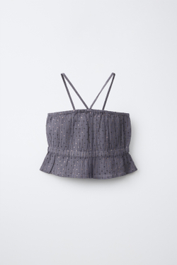 ZARA ТОП С ПАЙЕТКАМИ, АНТРАЦИТОВО-СЕРЫЙ