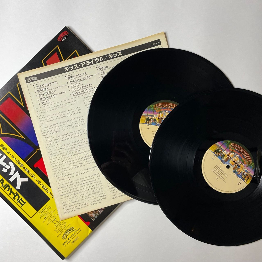 Винтажная виниловая пластинка LP Kiss Alive II (Japan 1980) (Obi) Detroit Rock City