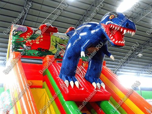 Детский надувной батут-горка "Зов динозавра", 10*5*7 м