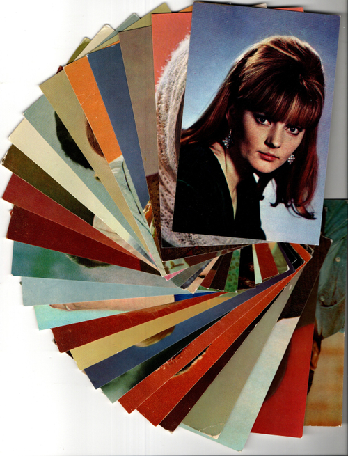№134 Открытки Артисты и актёры СССР 1970–1980-е г. 25 штук. Цветные, чистые, без повторов