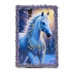 Магнит "Лошадь Зима" с каменной крошкой 70*95мм