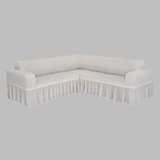 Чехол на угловой диван, цвет Слоновая кость