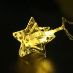 Гирлянда для дома 4,0 м 20 ламп LED с насадками ЗВЕЗДА Прищепка, прозрач.провод, Теплый белый