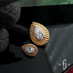 Накрутка "Blob" - Желтое золото - White CZ