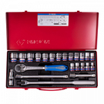 KING TONY (4031MR) Набор торцевых головок с принадлежностями 1/2", 12-гранные, 10-32 мм, 23 предмета