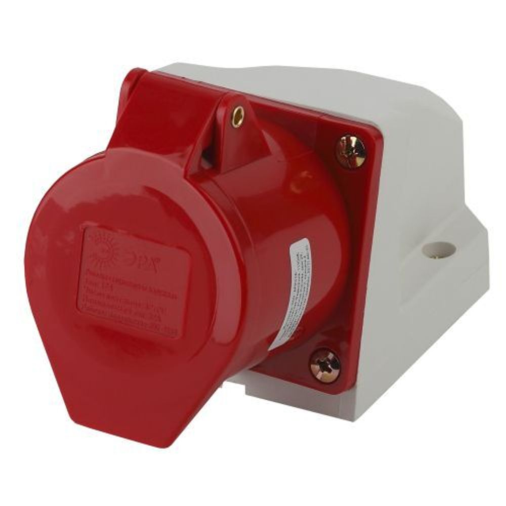 Розетка стационарная наружная 124 3Р+РЕ 32А 380В IP44 R(OUT)-32-3P-PE-IP44 ЭРА Б0032878 Розетка стационарная наружная 124 3Р+РЕ 32А 380В IP44 R(OUT)-32-3P-PE-IP44 ЭРА Б0032878