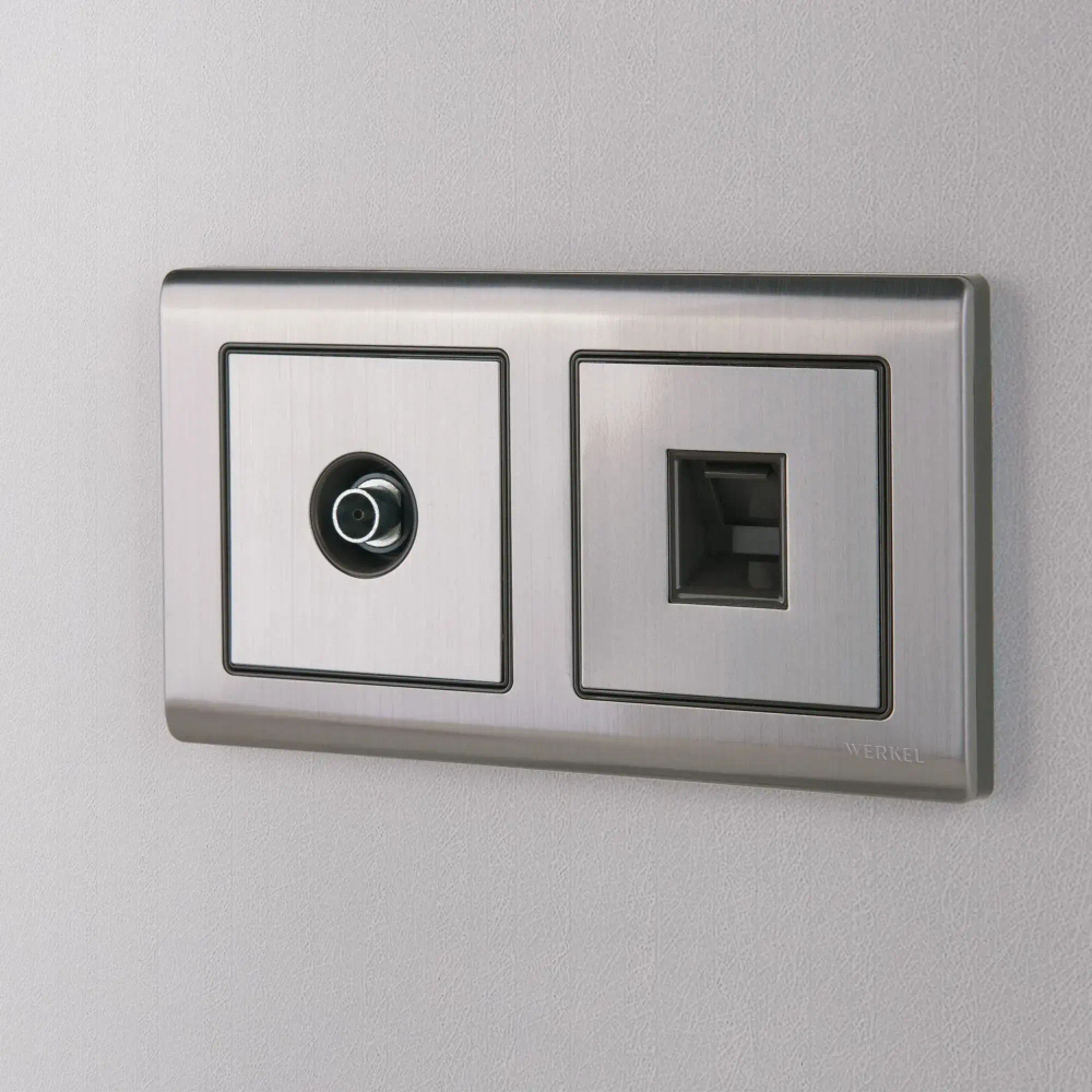 Рамка на 2 поста Metallic (глянцевый никель) W0021602