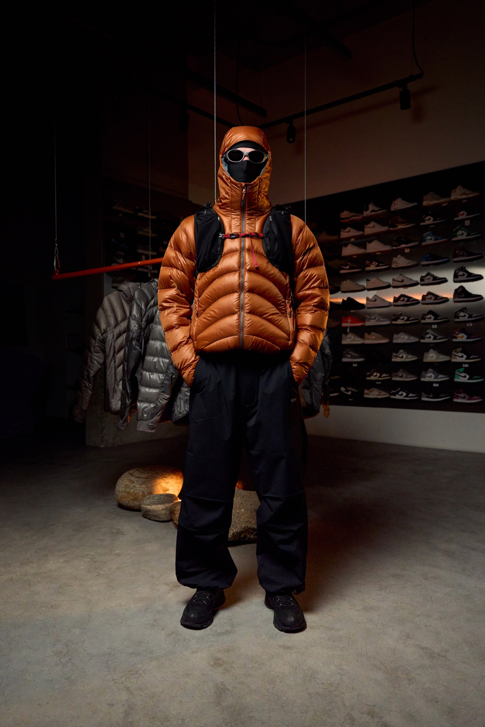 Куртка Nothomme Blue Ultra-Lightweight Water-Repellent Baffled Down Jacket "Orange To Their Cart"