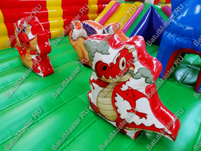 Недорогой батут "Красный дракон" 10*7*3.5 м