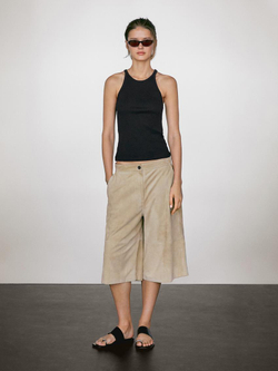 Massimo Dutti Топ из 100% хлопка на бретелях, черный