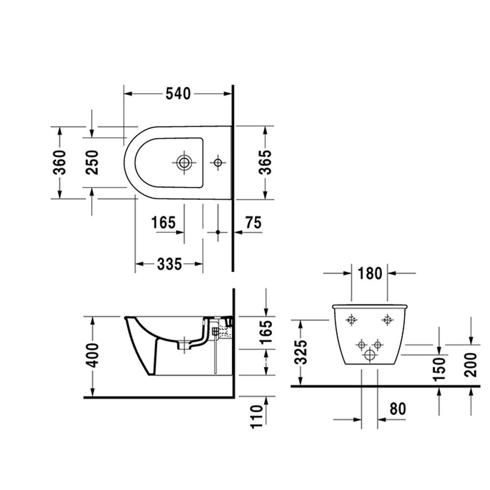 Биде подвесное Duravit Darling New 2249150000