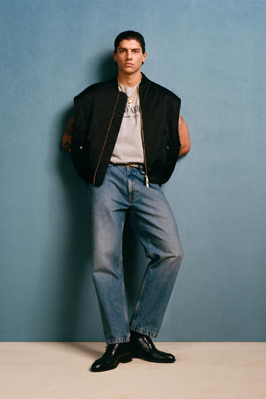 ZARA X WILLY CHAVARRIA ДЖИНСЫ ПРЯМОГО КРОЯ, ГОЛУБОЙ