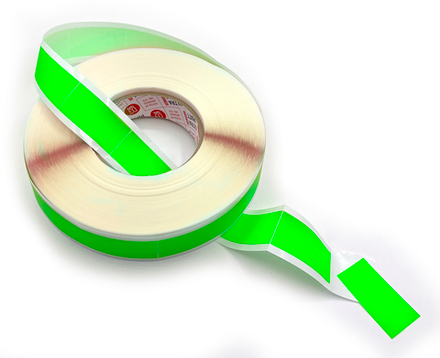 Клейкая лента ФОРМА ПРЯМОУГОЛЬНИК 25-50мм @ultraMATT SIGN Зеленый (светится в ультрафиолете) - 100 штук