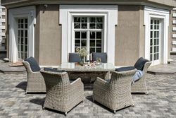 "Неаполь" обеденная группа плетеная из искусственного ротанга, цвет бежевый