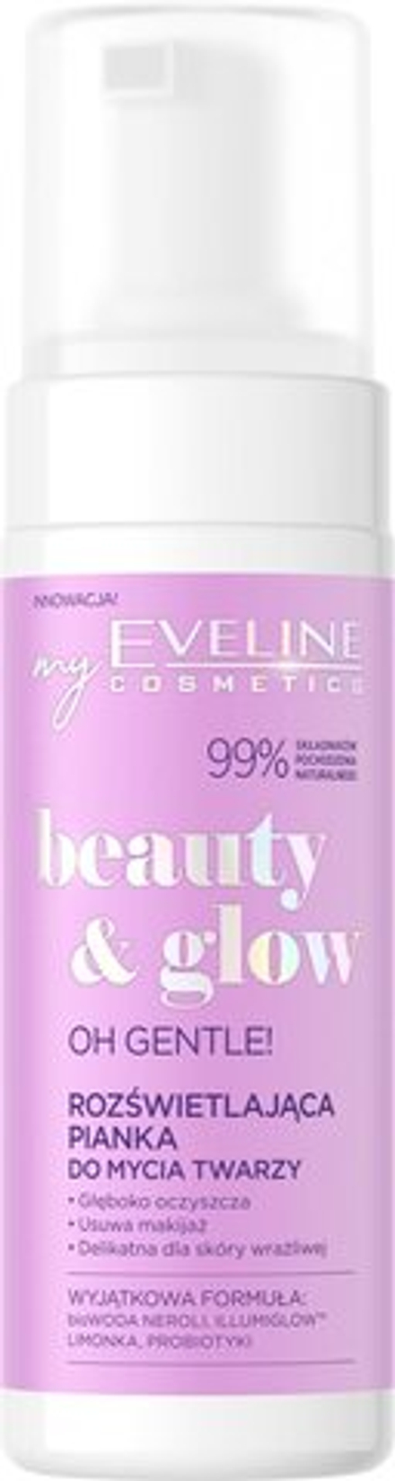 Eveline Cosmetics Beauty & Glow Oh Gentle! - осветляющая очищающая пенка для лица /   150  ml  / GTIN 5903416028154