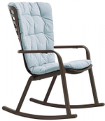 Кресло-качалка пластиковое с подушкой Nardi Folio, табак, голубой