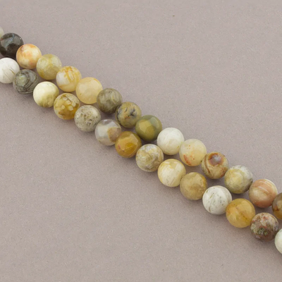 Нитка Яшма 39 см. 8 мм. - Серая