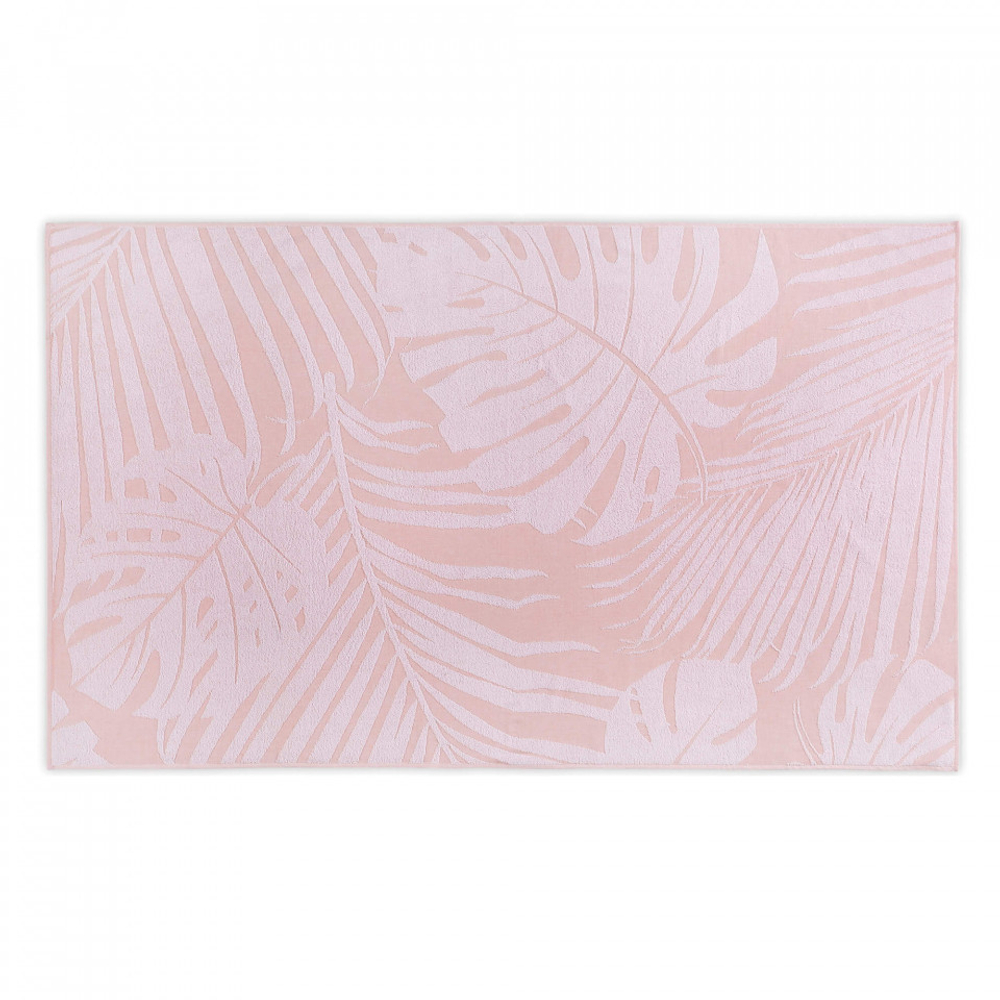 Полотенце пляжное 100x180 Hamam Leaves coral коралловый