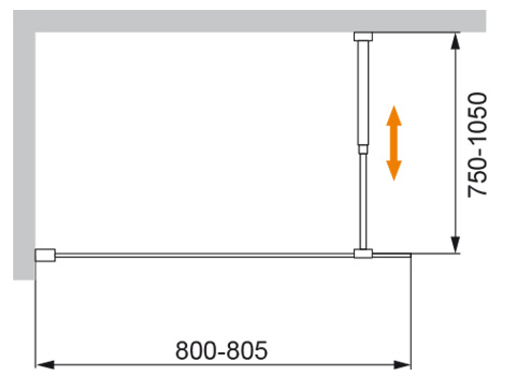 Шторка на ванну Cezares LIBERTA-V-1-80/155-C-NERO чёрный профиль, стекло прозрачное