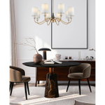 6590/5 CLASSI LN26 055 латунь/мятный зеленый, металл, керамика/текстиль Люстра подвесная E14 5*40W 220V ANRI