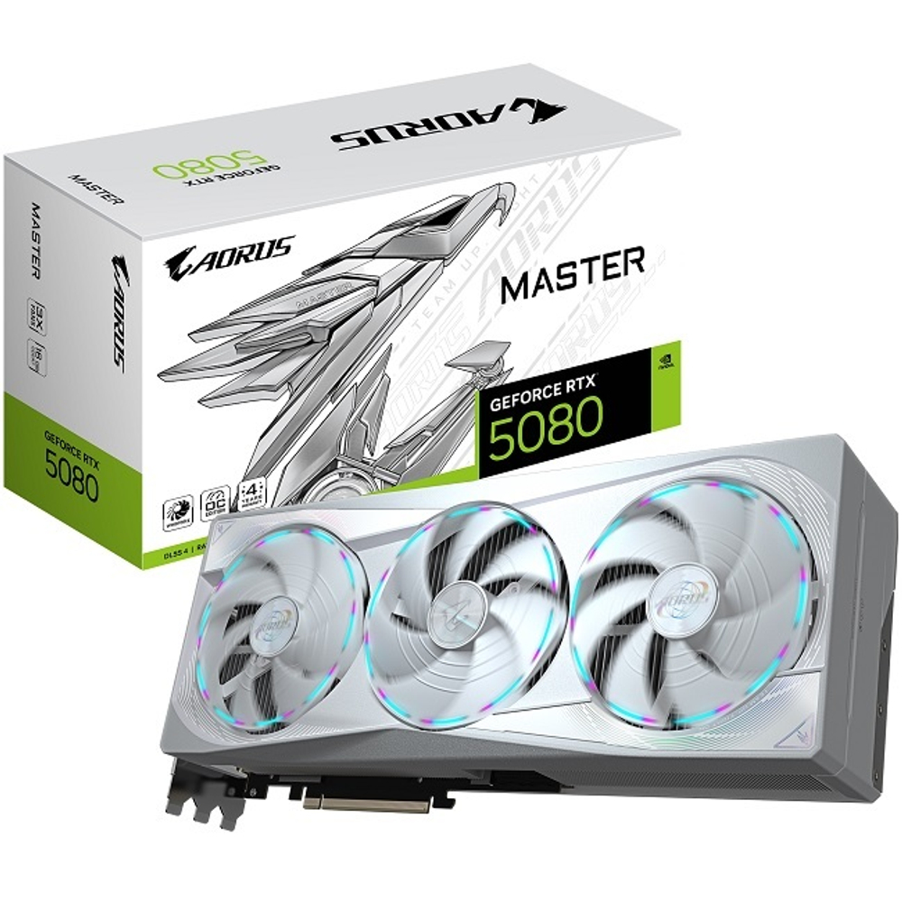 Видеокарта GIGABYTE GeForce RTX 5080 AORUS MASTER ICE 16GB (GV-N5080AORUSM ICE-16GD)