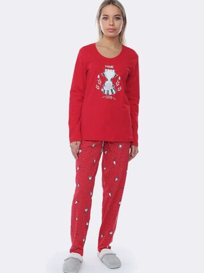 Оригинальный комплект с брюками на манжетах (Размер: M) (Цвет: красный)