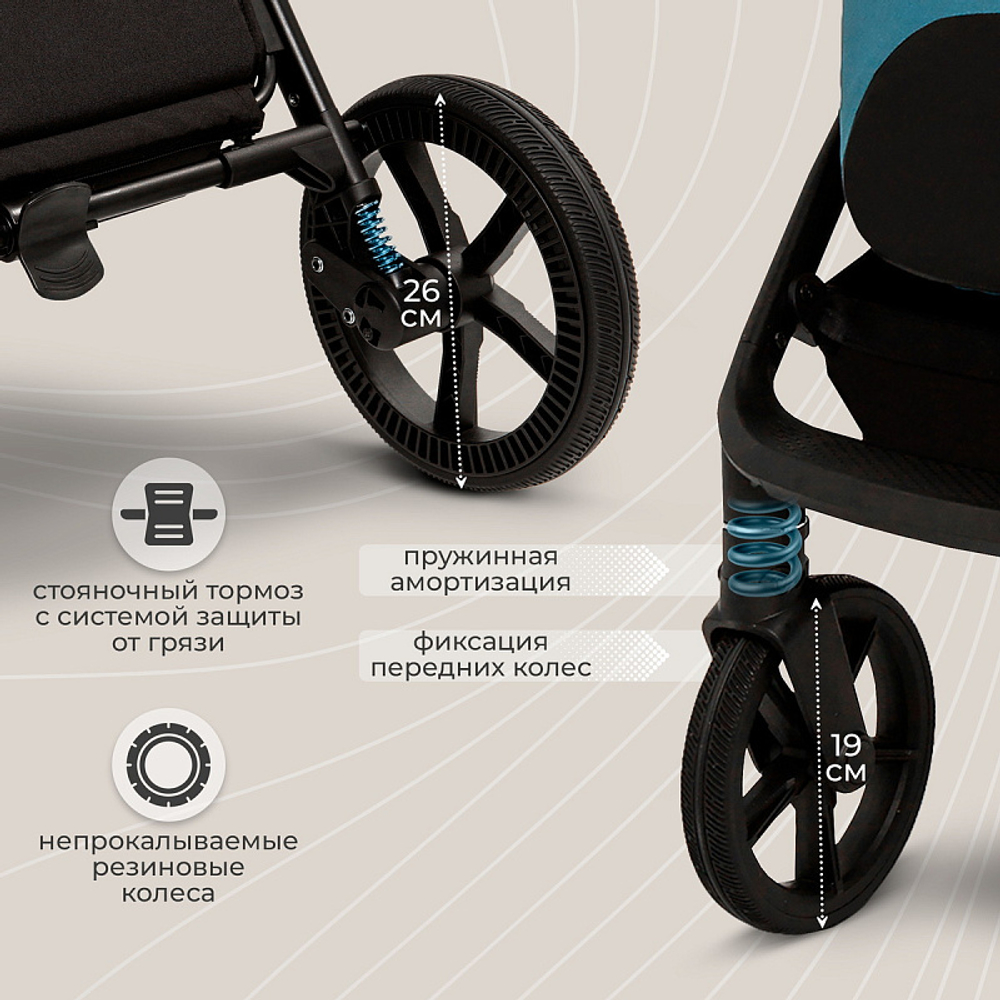 Детская коляска Sweet Baby Cupola New 2 в 1 Ocean Green