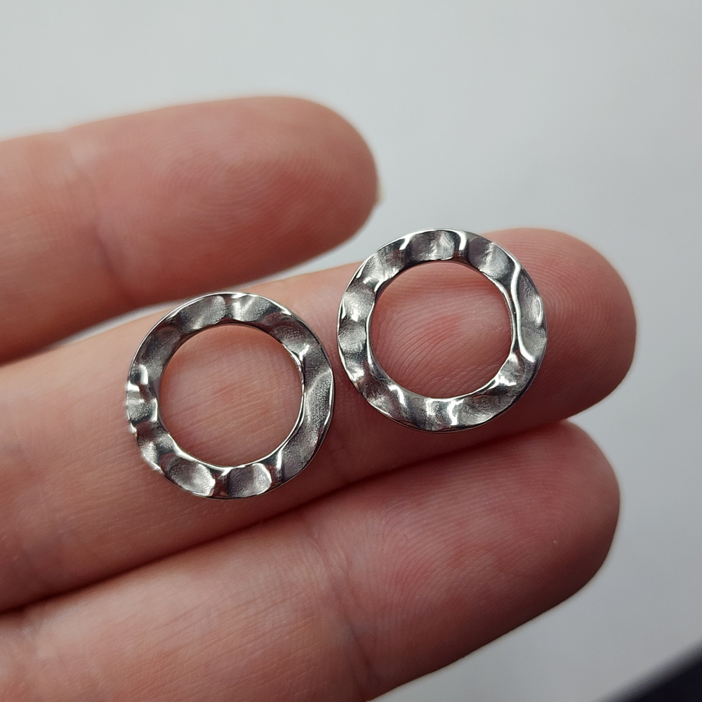 Кольцо мятое, сталь, коннектор мятый металл, р-р 15 мм, штучно