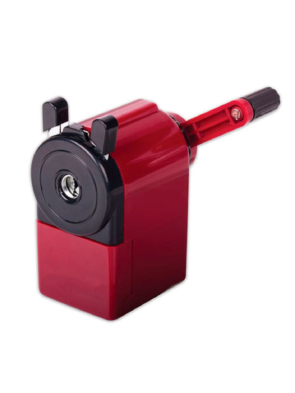 Точилка механическая, металлический механизм, черный-бордовый