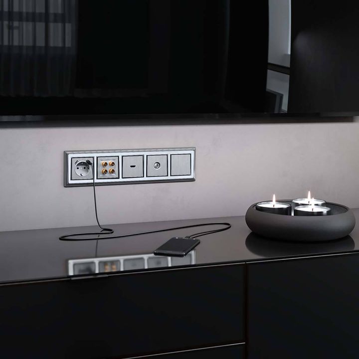 Акустическая розетка Werkel cеребряный рифленый W1185009 4690389159916