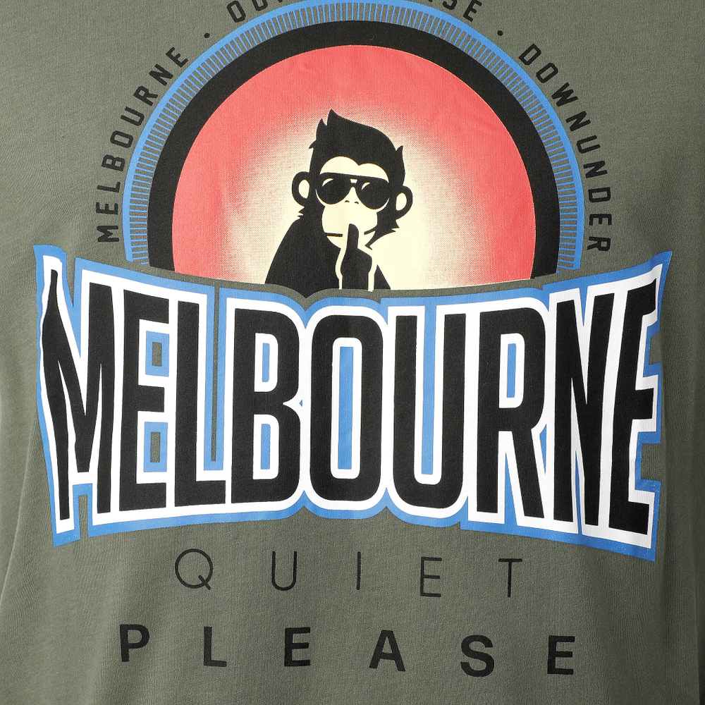 Мужское теннисное поло Quiet Please Melbourne Sunrise T-Shirt Men - Khaki, Multicoloured