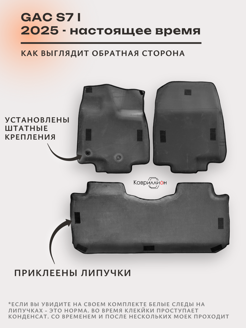 Автомобильные коврики ЭВА с бортами для GAC S7 I (25-н.в.)