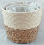 Корзина 24х18х18 см Набор 3шт Рогоз (Белый)